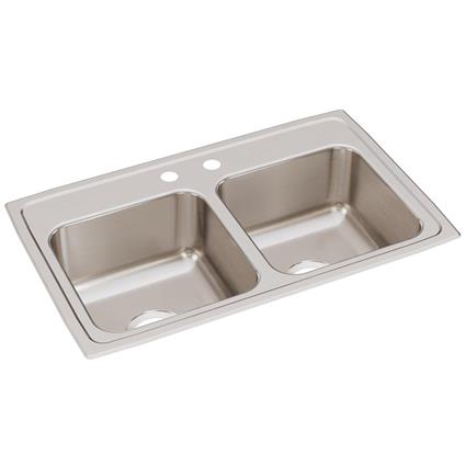 SS 29x18x7.6 Double Bowl Drop-in Sink