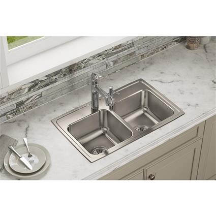 SS 29x18x7.6 Double Bowl Drop-in Sink