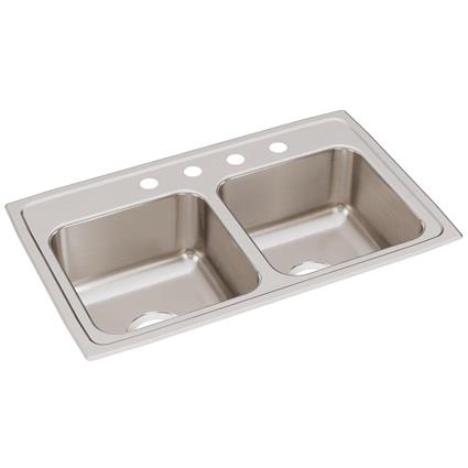 SS 29x18x7.6 Double Bowl Drop-in Sink