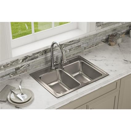 SS 29x22x7.6 Double Bowl Drop-in Sink