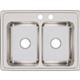 SS 29x22x7.6 Double Bowl Drop-in Sink