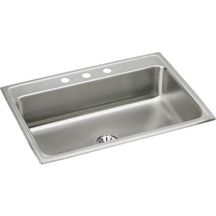 SS 31x22x7.6 Single Drop-in Sink w PD