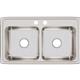 SS 33x19.5x7.6 Dbl Bowl Drop-in Sink