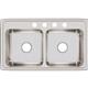 SS 33x19.5x7.6 Dbl Bowl Drop-in Sink