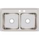 SS 33x19.5x7.6 Dbl Bowl Drop-in Sink
