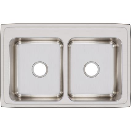 SS 33x21.2x7.8 Dbl Bowl Drop-in Sink
