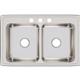 SS 33x21.2x7.8 Dbl Bowl Drop-in Sink