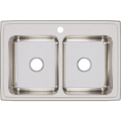 SS 33x22x8.1 Double Bowl Drop-in Sink