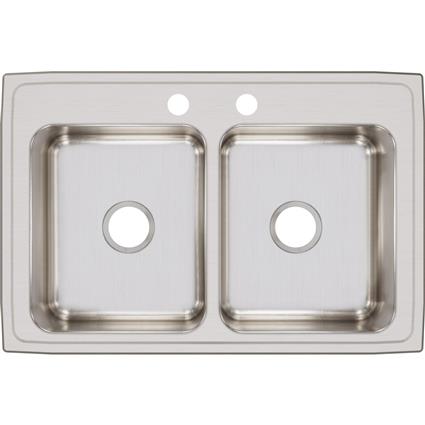 SS 33x22x8.1 Double Bowl Drop-in Sink