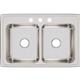 SS 33x22x8.1 Double Bowl Drop-in Sink