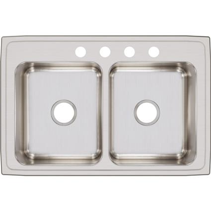 SS 33x22x8.1 Double Bowl Drop-in Sink