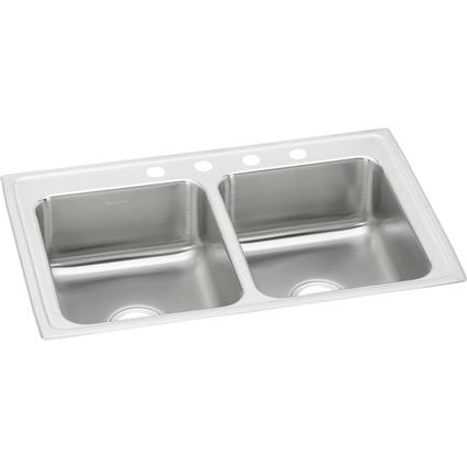 SS 43x22x7.6 Double Bowl Drop-in Sink