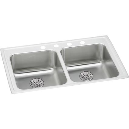 SS 29x22x6.5 Dbl Bowl Drop-in Sink+PD