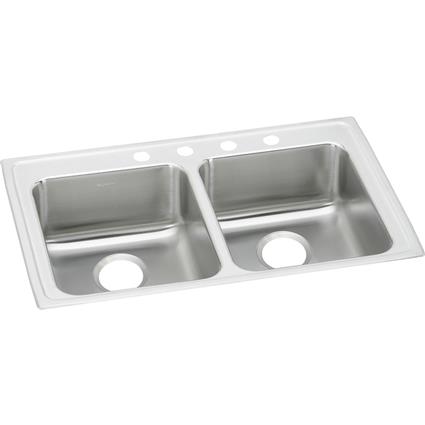 SS 33x21.2x5.5 Dbl Bowl Drop-in Sink