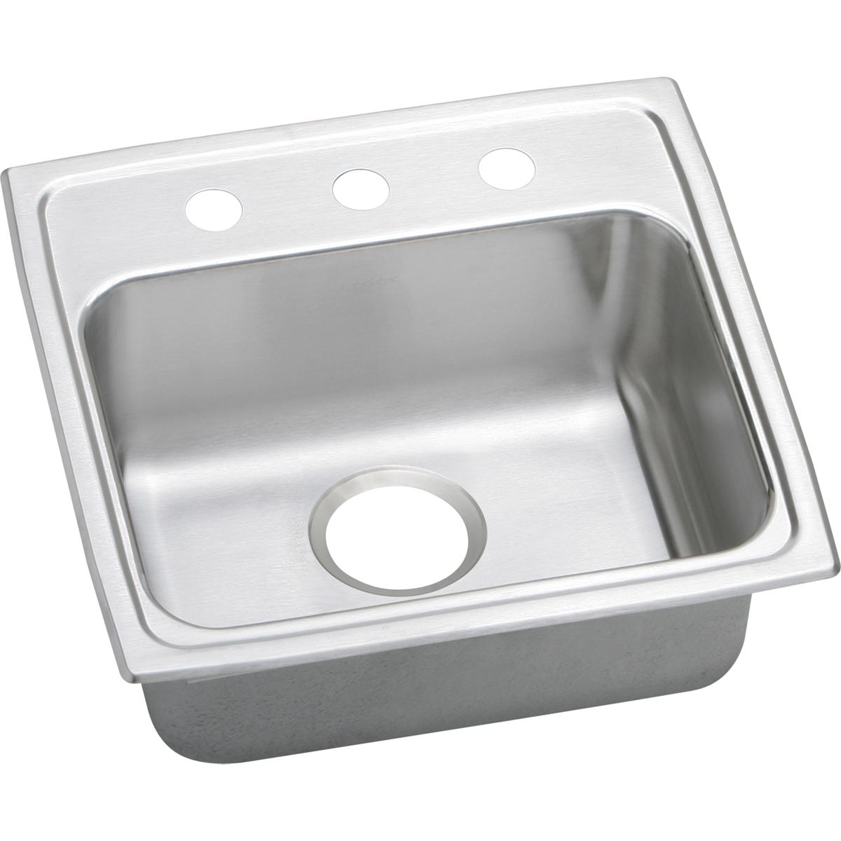 Elkay Lustertone Stainless Steel 19.5 x 19 x 6 Single Bowl Dropin ADA Sink