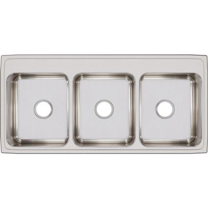 SS 46x22x7.6 Triple Bowl Drop-in Sink