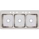 SS 46x22x7.6 Triple Bowl Drop-in Sink