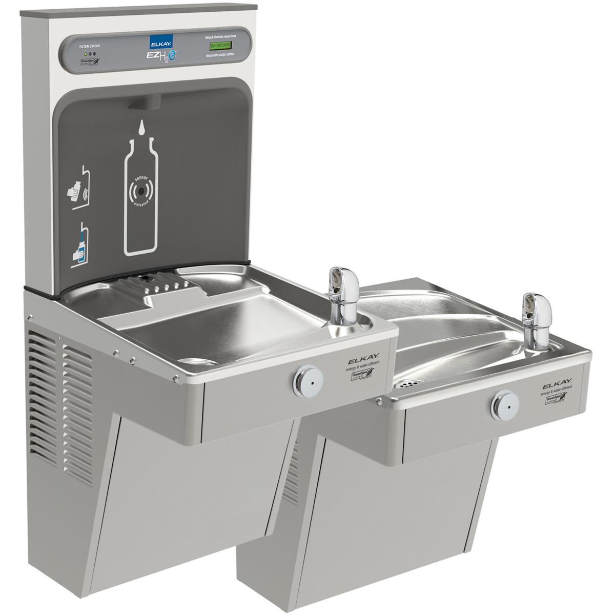 Elkay Bottle Filling Station & BiLevel VR Cooler Filtered 8 GPH SS