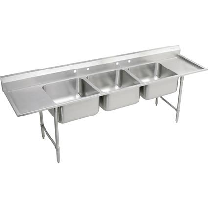 SS 115-1/2"x29.75"x14" Floor Triple Sink