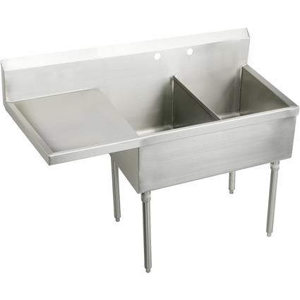 SS 61-1/2"x27-1/2"x14" Floor Sink