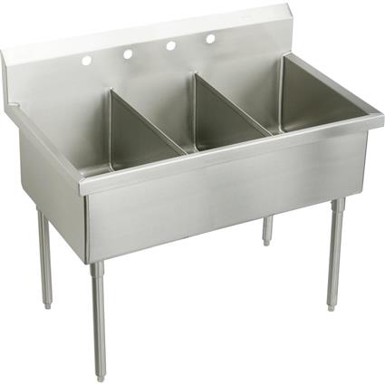 SS 75"x27-1/2"x14" Floor Triple Sink