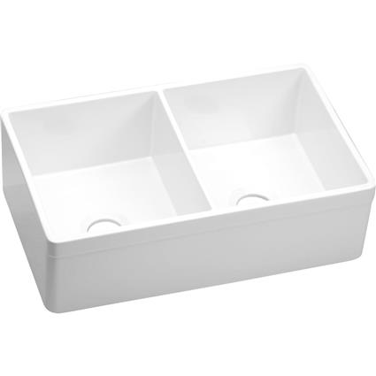 FClay 33x19.9x10.1 Dbl Apron Sink White