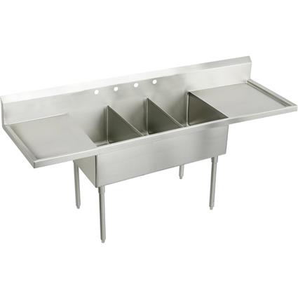 SS 120"x27-1/2"x14" Floor Sink