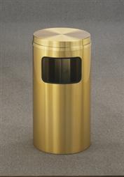 The "Atlantis" Satin Brass Flat Top Receptacle 10 Gallon