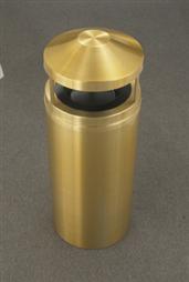 The "Atlantis" Satin Brass Canopy Top Receptacle 12 Gallon