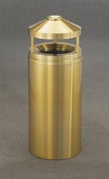 The "Atlantis" Satin Brass Canopy - Ash/Trash 33 Gallon