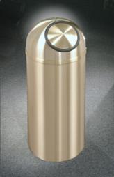 The "Atlantis" Satin Brass Dome Top Receptacle 8 Gallon