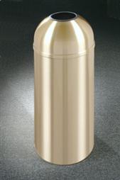 The "Atlantis" Satin Brass Open Dome Top Receptacle 8 Gallon
