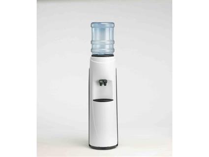 Pacifik Water Cooler with Wheel Mobility System - White with Black Trim - New technology for a whole new kind of bottled Pacifik Water Cooler, Room Temperature & Cold
